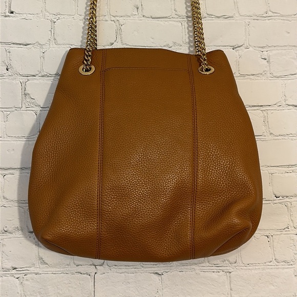Michaels Kors Brown Pebbled Leather Soft supple cognac shoulder bag purse - Picture 7 of 14